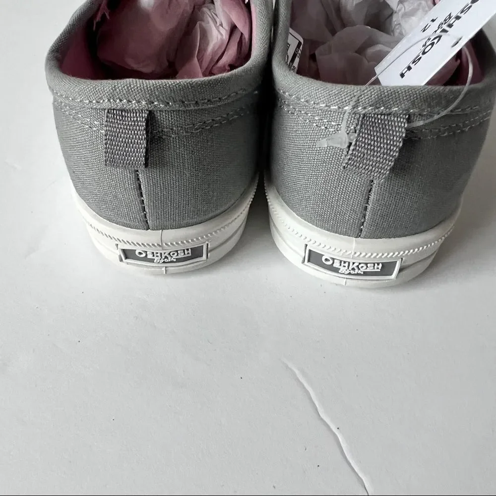 Oshkosh B’gosh Maeve‎ Girls Light Gray Unicorn Slip On Shoes Size 12